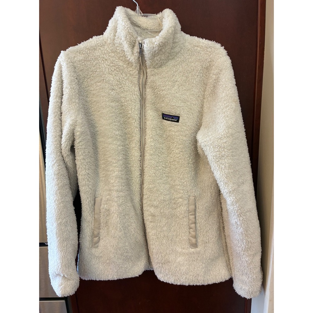 Patagonia Los Gatos Fleece Jacket Womens Large Cream White Excellent Full Zip